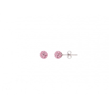 Boucles d'Oreilles Véritable Crystal Rose