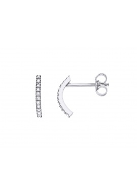 Boucles d'Oreilles Rails Véritables Diamants 0,09 Carats