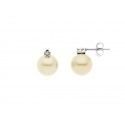 Boucles d'Oreille Véritables Diamants & Perles