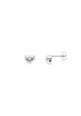 Boucles d'Oreille Véritables Diamants 0,06 Carats Sertis Cœur