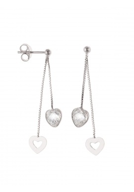 Boucles d'Oreilles Pendantes & Cœur