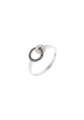 Bague Jonc Argent Motif Cercles Entrelacées