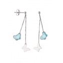 Boucles d'Oreilles pendantes & Papillon Topaze