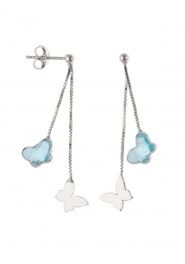 Boucles d'Oreilles pendantes & Papillon Topaze