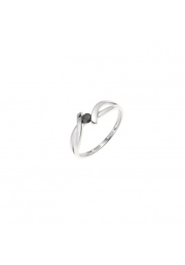 Bague Argent Jonc Croisé Solitaire Oxyde de Zirconium