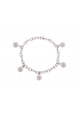 Bracelet CHARM'S Argent & Véritables Crystal