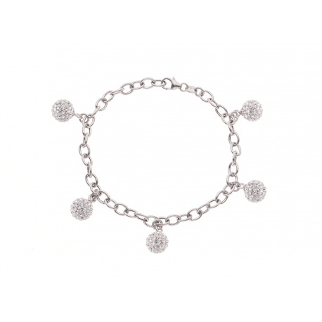 Bracelet CHARM'S Argent & Véritables Crystal