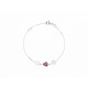 Bracelet Argent orné de Cœurs Argent et Améthyste