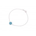 Bracelet Argent & Véritable Crystal Bleu