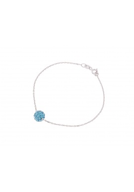 Bracelet Argent & Véritable Crystal Bleu