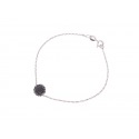 Bracelet Argent Véritable Crystal Noir