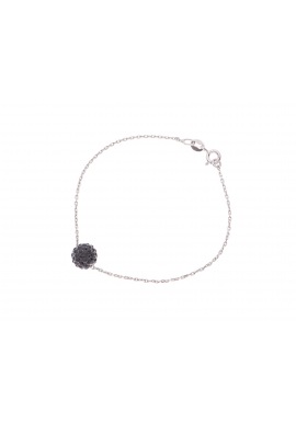 Bracelet Argent Véritable Crystal Noir