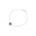 Bracelet Argent Véritable Crystal Violet