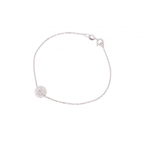 Bracelet Argent Boule & Véritable Crystal