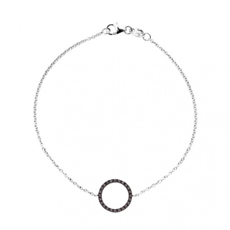 Bracelet Véritables Diamants Noirs 0,20 Carats Cercle