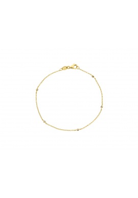 Bracelet 5 Véritables Diamants Blancs Alternés 0,05 Carats