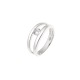 Bague Jonc Ouvert Argent Soliaire Oxydes de Zirconium