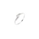 Bague Argent Jonc Croisé Solitaire Trio Oxydes de Zirconium