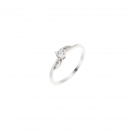 Bague Argent Jonc Croisé Solitaire Trio Oxydes de Zirconium