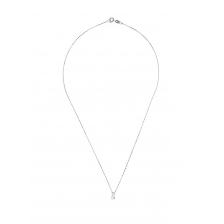 Collier Véritable Diamant Solitaire 0,07 Carats Serti 4 Griffe