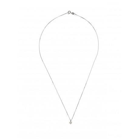 Collier Véritable Diamant Solitaire 0,15 Carats Serti 4 Griffe