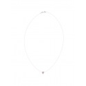 Collier Fil Nylon Transparent Orné d'un Solitaire Rose Forme Cœur