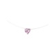 Collier Fil Nylon Transparent Orné d'un Solitaire Rose Forme Cœur