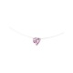 Collier Fil Nylon Transparent Orné d'un Solitaire Rose Forme Cœur