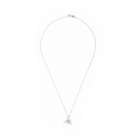 Collier Argent avec d'un Pendentif Branche Fleurie