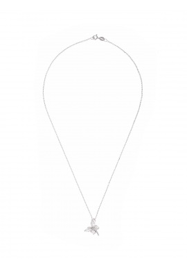 Collier Argent avec d'un Pendentif Branche Fleurie