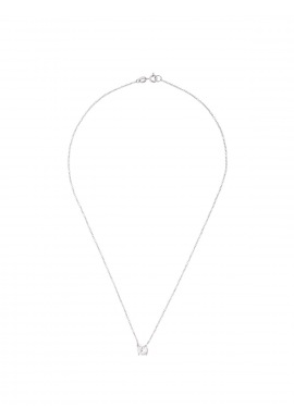 Collier Argent Orné d'un Solitaire