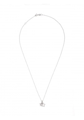 Collier Argent & Pendentif Double Etoiles