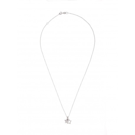 Collier Argent & Pendentif Double Etoiles