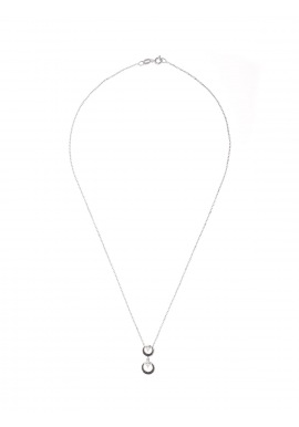 Collier Argent Pendentif Double Cercle