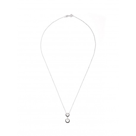 Collier Argent Pendentif Double Cercle