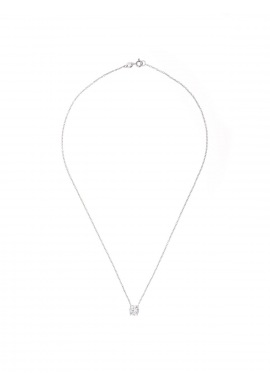 Collier Argent & Solitaire serti 4 Griffes