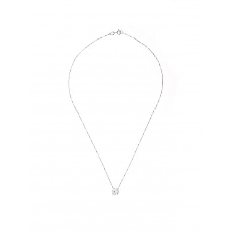 Collier Argent & Solitaire serti 4 Griffes