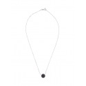 Collier Argent Véritable Crystal Noir