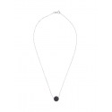 Collier Argent Véritable Crystal Noir