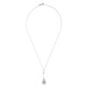 Collier Argent Véritable Crystal Blanc & Véritable Perle