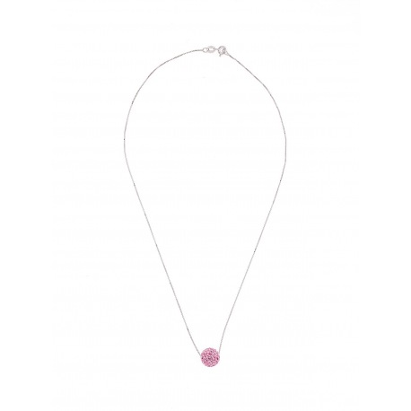 Collier Argent & Véritable Crystal Rose