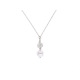 Collier Argent Véritable Crystal Blanc & Véritable Perle