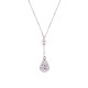 Collier Argent Véritable Crystal Blanc & Véritable Perle