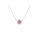 Collier Argent & Véritable Crystal Rose