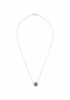 Collier Argent Véritable Crystal Violet