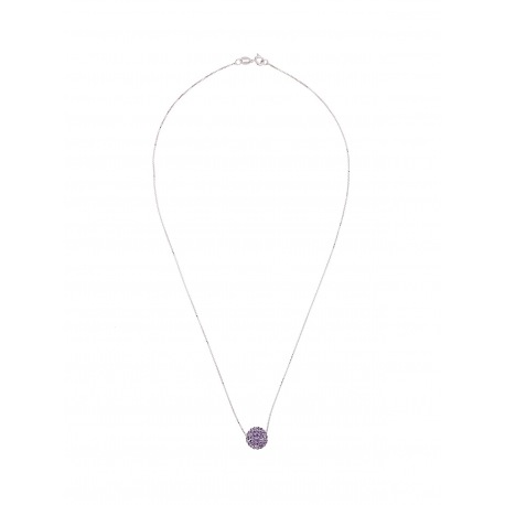 Collier Argent Véritable Crystal Violet