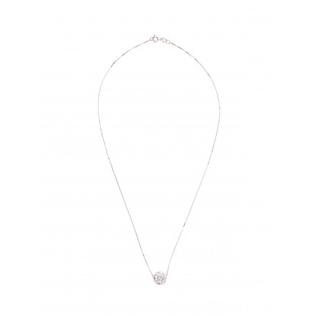 Collier Argent & Boule Véritable Crystal