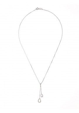 Collier Argent & Goutte Argent Massif OXYDE BLANC