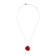 Collier Argent Red Rose