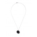 Collier Argent Black Rose
